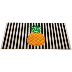Northlight Ivory And Orange Pineapple Striped Natural Coir Outdoor Doormat 18" X 30" -Interior furniture GUEST 813ba13b 9167 4fd5 951f d8d76a4b62a8