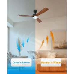 Aoibox 52 Inch Wood Ceiling Fan With Lights And Remote, 6 Speed Reversible DC Motor, 3CCT, For Indoor Outdoor Farmhouse Patios, Walnut -Interior furniture GUEST 818e2c36 921c 42b6 a834 9656c06ce21e