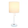 19.5" Bedside Power Outlet Base Metal Table Desk Lamp In White Fabric Shade - Creekwood Home 2 19.5" Bedside Power Outlet Base Metal Table Desk Lamp In White Fabric Shade - Creekwood Home -Interior furniture GUEST 83bb0819 6334 43f6 b1b1 54746b225fa4