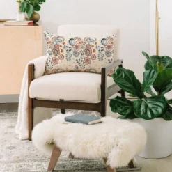 23"x14" Pimlada Phuapradit Paisley With Floral Oblong Throw Pillow - Deny Designs