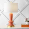 Ceramic/Iron Contemporary Glam Table Lamp (Includes LED Light Bulb) Coral/Brass - JONATHAN Y -Interior furniture GUEST 8545cbc2 7432 4dd8 a51c ddb83973b811