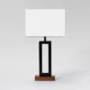 Weston Window Small Lamp Base Black - Threshold™: Modern Rectangle, No Assembly Required, ETL Listed