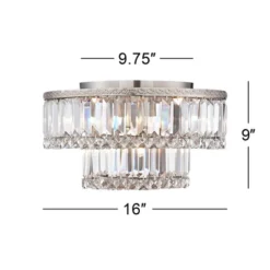 Vienna Full Spectrum Magnificence Modern Ceiling Light Flush Mount Fixture 16" Wide Brushed Satin Nickel Faceted Crystal Glass For Bedroom Living Room -Interior furniture GUEST 860adfcf 61e3 4215 beb7 1c9d7a341841