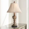 Regency Hill Regio Traditional Table Lamp 25 1/2" High Carved Brown Tan Fabric Square Bell Shade For Bedroom Living Room Bedside Nightstand Office -Interior furniture GUEST 872a5d4b 5242 4e9c ab78 903850be52f7