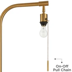 Possini Euro Design Volta Modern Floor Lamps With Tray Tables 66" Tall Set Of 2 Brass USB Charging Port White Drum Shade For Living Room Bedroom House -Interior furniture GUEST 8823f438 6fa5 4b2f 9f53 1a9b3a3f757f