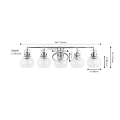 36.25" 5-Light Shirley Metal/Seeded Glass Vanity Light Chrome - JONATHAN Y: ETL Listed, LED Compatible -Interior furniture GUEST 88feefd5 2c04 41f2 8576 891fdc1e0509