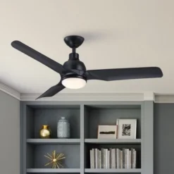 Parrot Uncle 52" Black Indoor Integrated LED Ceiling Fan, Modern