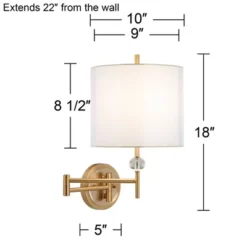 Possini Euro Design Kohle Modern Swing Arm Wall Lamp Polished Brass Plug-in Light Fixture White Inner Sheer Outer Drum Shade For Bedroom Bedside House 12 Possini Euro Design Kohle Modern Swing Arm Wall Lamp Polished Brass Plug-in Light Fixture White Inner Sheer Outer Drum Shade For Bedroom Bedside House -Interior furniture GUEST 89d4f8e8 e3db 42ce 8e30 f73fea5269da