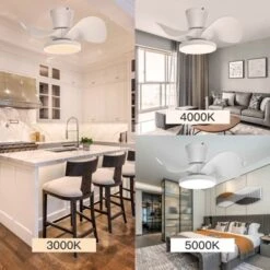 TALOYA 22 In. Indoor White Small Ceiling Fan With Light And Remote, Reversible DC Motor And Blades -Interior furniture GUEST 8b265f73 895a 41af 8a84 f915dba7bb87