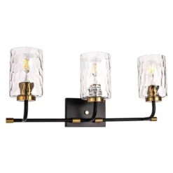 DORESshop 3-Light Vanity Light Fixture Mounting Kit Black & Gold Finish Square Wall Plate, Curved Metal Arm Modern Bathroom Light Hardware Replacement -Interior furniture GUEST 8b691a8c 3cb6 4113 b33a 58f5b294568d