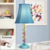 360 Lighting Bohemian Country Cottage Accent Table Lamp With Table Top Dimmer 21" High Teal Blue Stacked Glass For Bedroom Living Room Bedside Office -Interior furniture GUEST 8c01df3a 6c86 40f7 b095 2e4935288651