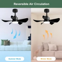 Duclsaty 28" Smart Ceiling Fan With Light, 5 Blades, 3 Colors, 6 Speeds, Remote/APP Control, For Bedroom/Kitchen -Interior furniture GUEST 8cc3bb84 fde5 4b14 bde0 f5fea8677f70