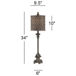 Regency Hill French Buffet Table Lamp Beige Scroll Metal Lattice Candlestick Framed Cylinder Shade For Dining Room -Interior furniture GUEST 8d27db87 3662 4274 b086 c73582c769fd