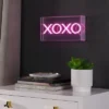 11.75" XOXO Contemporary Glam Acrylic Box Pendant (Includes LED Light Bulb) Neon Pink - JONATHAN Y -Interior furniture GUEST 8e87c3f9 3cc0 410a 92aa f3ed27bee957