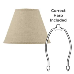 Springcrest Set Of 2 Empire Lamp Shades Fine Burlap Small 6" Top X 12" Bottom X 9" Slant Spider Replacement Harp And Finial Fitting -Interior furniture GUEST 8eaab50b 6fb6 443f a12b 00081886d363