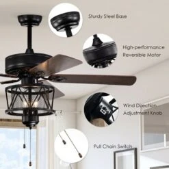 Tangkula 50" Ceiling Fan With Lights Reversible Blades W/ Pull Chain Control Living Room -Interior furniture GUEST 8f45f953 8408 4eb5 8e64 5d949a8eeae0