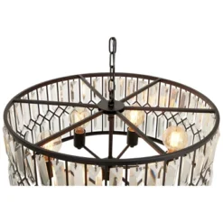 Metal Crystal Embellishments 6 Light Chandelier With Link Style Chain Black - Olivia & May -Interior furniture GUEST 8fba779e 8a3a 48a3 b687 621d963625dd