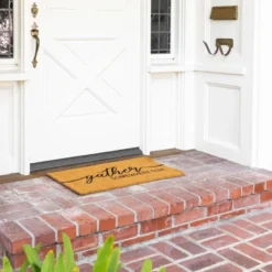 Okuna Outpost Fall Welcome Mat For Front Porch, Outdoor Thanksgiving Door Mat, Gather Somewhere Else, 17 X 30 In