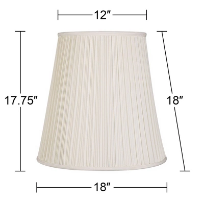 Springcrest Creme Mushroom Pleat Large Lamp Shade 12" Top X 18" Bottom X 18" Slant X 17.75" High (Spider) Replacement With Harp And Finial 5 Springcrest Creme Mushroom Pleat Large Lamp Shade 12" Top X 18" Bottom X 18" Slant X 17.75" High (Spider) Replacement With Harp And Finial - Image 3