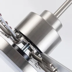 Parrot Uncle 60" Modern Nickel LED Ceiling Fan With Light And Remote -Interior furniture GUEST 90cae2b9 cbaa 4b93 834e c8e36bb3bea9