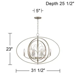 Possini Euro Design Tiller Champagne Satin Silver Pendant Chandelier 31 1/2" Wide Modern Open Orb Frame 8-Light Fixture For Dining Room Kitchen Island -Interior furniture GUEST 910e3da6 4fcf 4160 a1ac cc143827f385