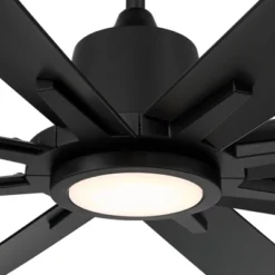 Casa Vieja 54" Inspirit Modern Indoor Outdoor Ceiling Fan 8 Blade LED Light Remote Control Matte Black Finish Bedroom Patio Living Room Damp Rated -Interior furniture GUEST 9147981f c61c 4943 9274 7b1459c62878
