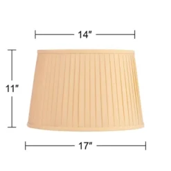 Springcrest Mapo 14" Top X 17" Bottom X 11" High X 11" Slant Lamp Shade Replacement Large Yellow Drum Traditional Fabric Softback Washer Harp Finial -Interior furniture GUEST 916d2671 6306 4fa5 acb6 9b670261132b