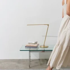 Brightech Libra Modern Dimmable Integrated LED Arc Desk Table Lamp Antiqued Brass: Touch Sensor Desk Lamp With USB-C Port, No Assembly, UL Listed -Interior furniture GUEST 9308275e ff6d 4d28 9e7b 0b049e7aa787