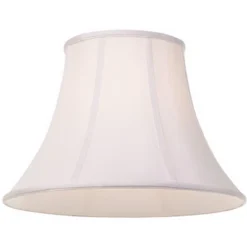 Imperial Shade White Large Bell Lamp Shade 9" Top X 18" Bottom X 13" Slant X 12.5" High (Spider) Replacement With Harp And Finial