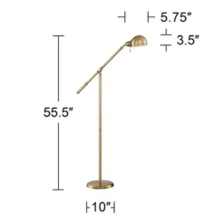 360 Lighting Traditional Pharmacy Floor Lamp With USB Charging Port 55" Tall Brass Dome Shade Adjustable Arm For Living Room Reading -Interior furniture GUEST 93310f5f c54c 4d83 a526 92e3f64ea8e5