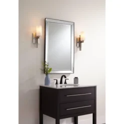 Possini Euro Design Ludlow Modern Wall Light Sconces Set Of 2 Brushed Nickel Hardwire 4 1/2" Fixture White Glass For Bedroom Bathroom Vanity Reading -Interior furniture GUEST 9494b240 7db5 4e3f a51f c3fe49c2444e 1