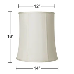 Imperial Shade Set Of 2 Tall Drum Lamp Shades Cream Medium 12" Top X 14" Bottom X 16" High Spider With Harp And Finial Fitting -Interior furniture GUEST 95369ea4 d2ae 4782 ab66 f32445ad1cbf