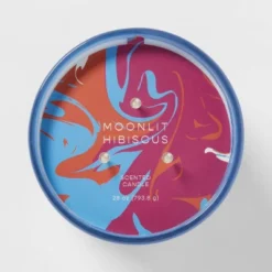 28oz Glass Moonlit Hibiscus Candle Light Blue - Opalhouse™ -Interior furniture GUEST 9562dc6d 4e42 481c 91d9 1f68f9f8ac72