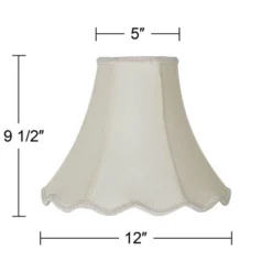 Imperial Shade Creme Small Scallop Bell Lamp Shade 5" Top X 12" Bottom X 10" Slant X 9.5 High (Spider) Replacement With Harp And Finial -Interior furniture GUEST 960a12d1 efcc 45e6 b39f 72b0e19d170c