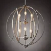 Possini Euro Design Spherical Brushed Nickel Large Chandelier 24" Wide Modern 6-Light Fixture For Dining Room House Foyer Kitchen Island Entryway Home -Interior furniture GUEST 96648345 b07e 4e08 85f2 f5801cb5b73f