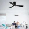 TOBILI Hot Sales Ceiling Fan With Lights 42 Inch Flush Mount Ceiling Fan, ABS Blades Modern Outdoor Ceiling Fans For Bedroom/Farmhouse/Patio/Indoor