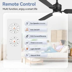 Airsurfer 42 Inch Black Wood Ceiling Fan, Quiet DC Motor Indoor Outdoor Ceiling Fans With Lights Remote Control -Interior furniture GUEST 97be4e53 63c6 4131 94d6 b922d78b79db