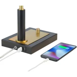 Possini Euro Design Possini Euro Hayven Desk Lamp With Dual USB Ports In Warm Gold With Black -Interior furniture GUEST 9813c7ef ea8b 472e a573 00c4eeb97aa1