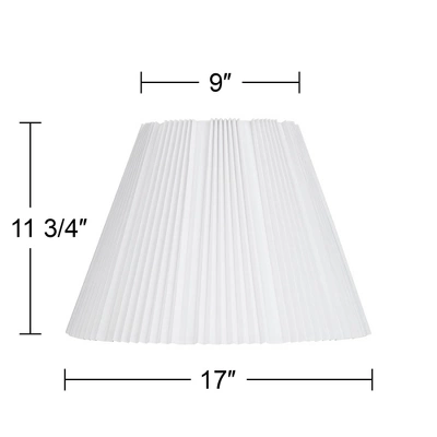 Springcrest Collection Hardback Knife Pleated Empire Lamp Shade White Large 9" Top X 17" Bottom X 12.25" Slant Spider With Harp And Finial Fitting 5 Springcrest Collection Hardback Knife Pleated Empire Lamp Shade White Large 9" Top X 17" Bottom X 12.25" Slant Spider With Harp And Finial Fitting - Image 3