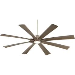 70" Possini Euro Design Modern Indoor Outdoor Ceiling Fan With Light LED Dimmable Remote Brushed Nickel Light Wood Damp Rated Patio Porch -Interior furniture GUEST 995ee366 a86a 4aa0 853b f7309f5b065d