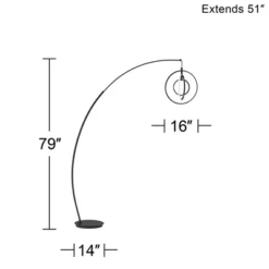 Possini Euro Design Allura Modern 79" Tall Arc Floor Lamp Matte Black Metal 3-Ring Swivel LED Light For Living Room Reading Bedroom House -Interior furniture GUEST 99e53660 f538 47d1 934e 2d19ec3a8d7f