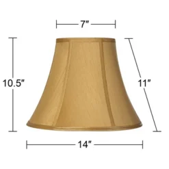 Springcrest Set Of 2 Bell Lamp Shades Coppery Gold Medium 7" Top X 14" Bottom X 10.5" High Spider With Replacement Harp And Finial -Interior furniture GUEST 99f58ffb a761 48a6 bb41 6052033c7b22