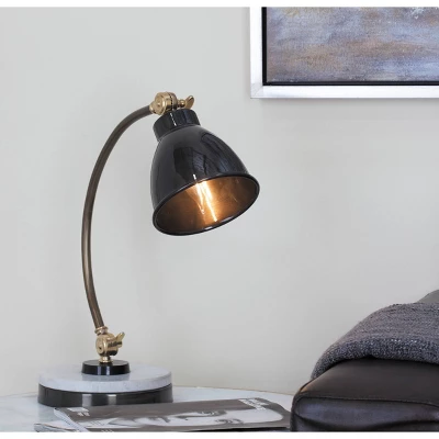 16" Metal Desk Lamp With Spotlight Shade Black - Olivia & May 3 16" Metal Desk Lamp With Spotlight Shade Black - Olivia & May