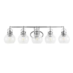 36.25" 5-Light Shirley Metal/Seeded Glass Vanity Light Chrome - JONATHAN Y: ETL Listed, LED Compatible -Interior furniture GUEST 9a59383f 9697 4976 9424 43129559bd35