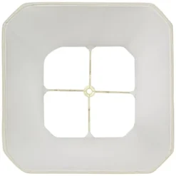 Springcrest Creme Small Square Cut Corner Lamp Shade 8" Top X 12" Bottom X 11" Slant X 10.5" High (Spider) Replacement With Harp And Finial -Interior furniture GUEST 9a745beb 0e3a 41e5 bec3 95547a1e241f