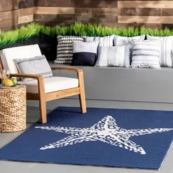 Hand Hooked Marine Indoor/Outdoor Area Rug - NuLOOM