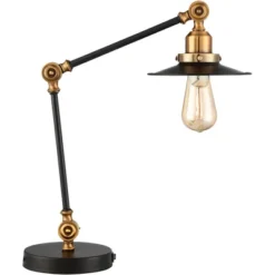 360 Lighting Taurus 20" High Small Farmhouse Rustic Industrial Desk Lamps Set Of 2 USB Ports Adjustable Black Gold Home Office Living Room Charging -Interior furniture GUEST 9bcf1e65 757e 4aa8 9b8f e643b9dda839