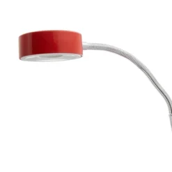 Globe Electric 8.46 Inch 5 Watt Glossy Chrome Goose Neck Clip Lamp With Integrated LED Bulb, 35,000 Hours Lifespan, And 250 Lumens, Red -Interior furniture GUEST 9c56f981 596c 42fd 8179 23a507c887ed