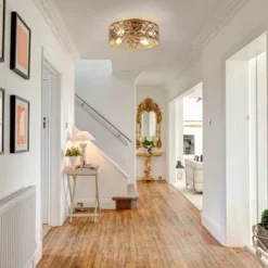 Parrot Uncle 18" Antique Gold Smart Flush Mount Ceiling Fan With Light And Remote -Interior furniture GUEST 9c63a507 7655 4b32 9256 3ae6cb17b288