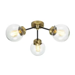 24.5" Mid-Century Glass Globe Flushmount Fixture Ceiling Light (Includes LED Light Bulb) Black/Brass - Cresswell Lighting 9 24.5" Mid-Century Glass Globe Flushmount Fixture Ceiling Light (Includes LED Light Bulb) Black/Brass - Cresswell Lighting -Interior furniture GUEST 9d96ba91 1973 47b3 a158 c50e09200c19